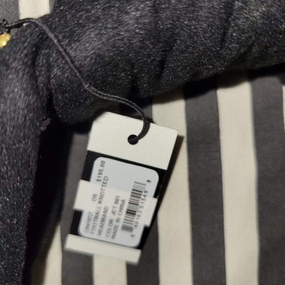 Lele sadoughi Game Day Football Knotted Headband Jet Black Embellished  NWT - Picture 5 of 6